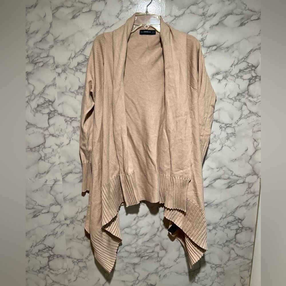 Zara Knit Cream Open Front Cardigan